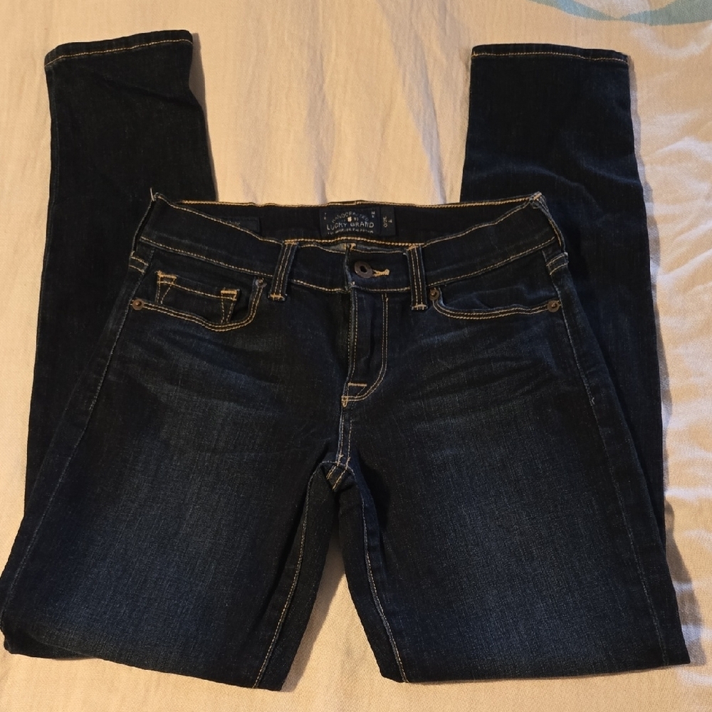 Lucky Brand Sofia Dark Indigo Skinny Jeans, Size 0/25 A. Minimalist Clean - Picture 3 of 9